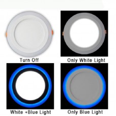18+6W White+Blue Ceiling Light Round