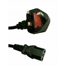 Power Cord IEC C13 UK Plug Cable Kettle Lead Black New W/ fuse