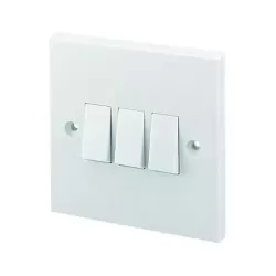 3 Gang 2 way Switch 10Amp Triple Light Switch With Screws UK white