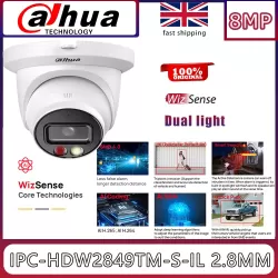 Dahua 8MP IP POE IR30M & 24 Hours Full color Smart Dual Light built-in Mic IP67 SMD WizSense IP Camera